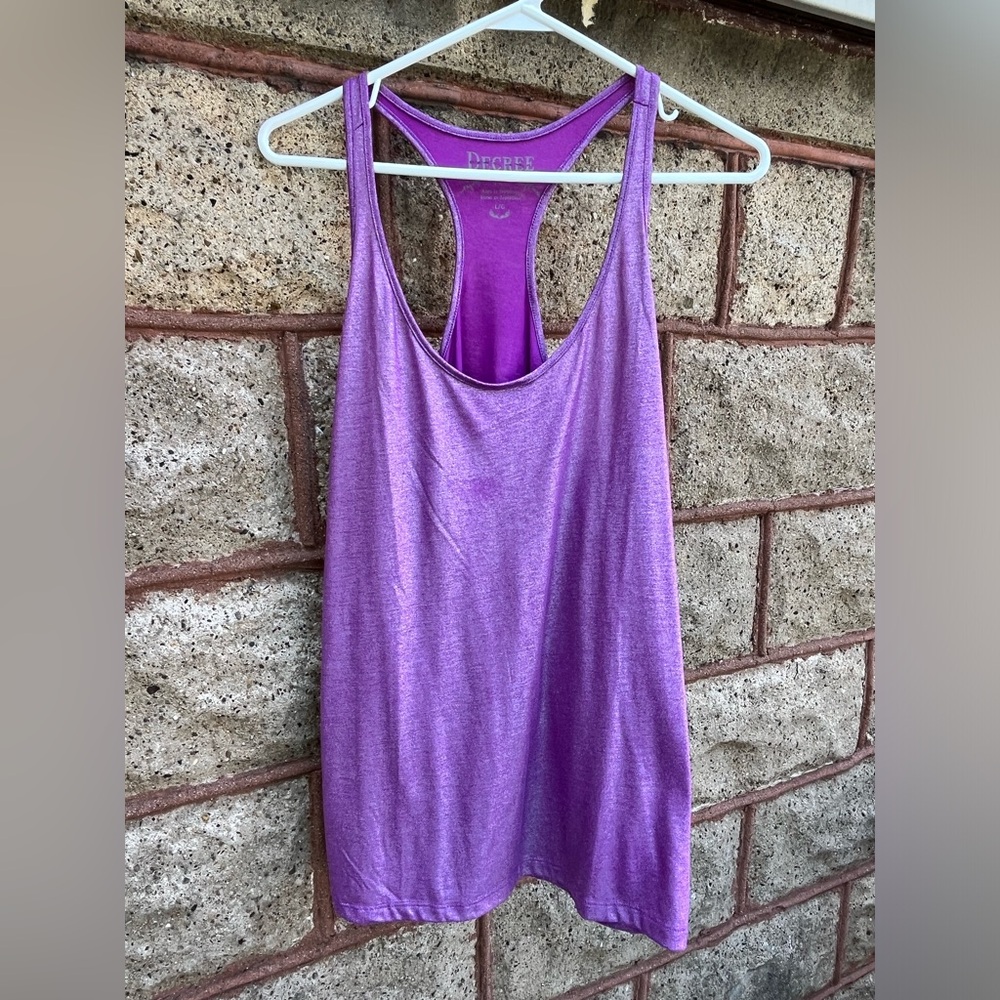 Shimmery sparkly purple women tank top blouse large decree